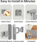 236 Inch Extra Wide Retractable Baby Gate,Mesh Baby Gate or Mesh Dog Gate,34" Tall,Child Safety Gate for Doorways, Stairs, Hallways, Indoor or Outdoor (Gray, 236''Wide 41''Tall)