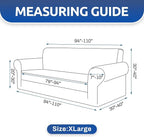 Stretch Oversized Couch Covers for Sofa Slipcover,Navy Blue | 1-Piece Washable Sofa Cover (94"-110") 4-Seater Furniture Protector, Soft Jacquard Non-Slip Elastic Bottom for Dogs & Kids