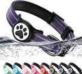 Airtag Dog Collar, Reflective Ultra-Durable Nylon Padded with QR Buckle & IP68 Waterproof Air Tag Holder Compatible for Apple AirTag, Comfortable for Small Medium Large Dogs (Purple,XL)