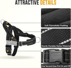 Lukovee No Pull Dog Harness and Leash Set - Adjustable Soft Padded Vest with Front Clip for Easy Control, Reflective Durable Harness for Safe Daily Training Walking for Medium Large Dogs (M, Black)