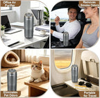 Aucleia Mini Portable Air Purifier for Car Office Travel, Cool Gray | Compact Air Purifier With Aromatherapy Function, Usb Powered Mini Usb Air Purifier Removes Pet Odor, Smoke, Dust And Pollen