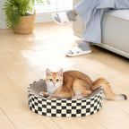 Conlun Oval Cat Scratcher Bed | Scratching Bowl Lounge for Kittens | Medium | Corrugated Cardboard Pad | Concave Shape | No Mess Enclosed Base | Serves as Couch Furniture Protector