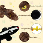 No Stuffing Dog Squeak Toys, 2 Pack Chew Toys with Crinkle to Keep Them Busy, Plush Puppy Teething Toys for Indoor & Outdoor Play, Best Birthday Gift for Large Breed
