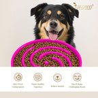 JASGOOD Slow Feeder Dog Bowl for Large Medium Dogs, Anti-Gulping Pet Slower Food Feeding Bowls, Stop Bloat, Preventing Choking, Healthy Design, R-Rose red