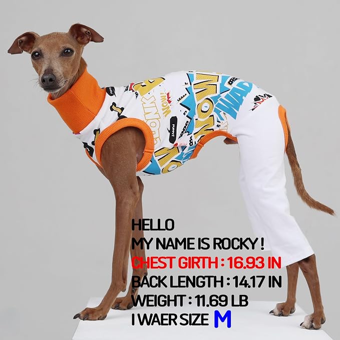 D Doggy Star Italian Greyhound Clothes Stretchable Bow Sleeveless Onesie Whippet for Dog (3XL,Onesie Bow White)