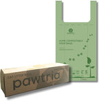 Pawtria Home Compostable XL Poop Bags with Handles, 100 Bags, Mega Roll | Extra Large Leak-Proof Dog Poop Bags with Handles for Cat Litter, Yard Cleanup & Large Dogs