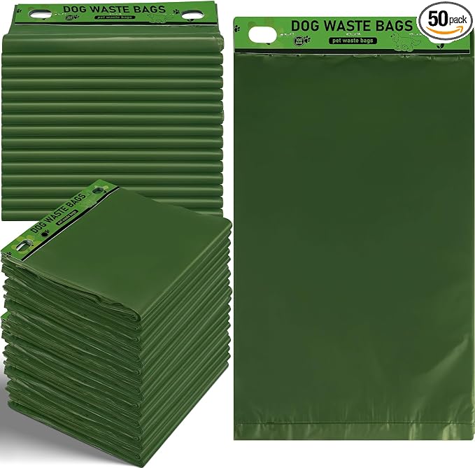 Ireer 5000 Pcs 50 Counts Pet Waste Bags Bulk, Dog Bags with Fit Hang Hole Easy Single Pull for Parks, Hoas Residential Use, Dog Waste Station, Compatible with Poop Station Dispensers (Green)