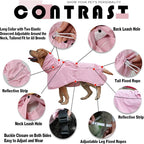 MAMORE Dog Raincoat, Waterproof Rain Jacket for Small Medium Large Dogs, Windproof Reflective Adjustable Breathable Pet Rain Coat with Storage Pocket and Leash Holes (Pink, 2X-Large)