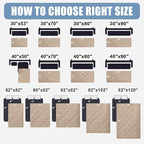 Smiry Waterproof Reversible Pet Couch Covers for Dogs | Pet Friendly, Soft Fabric, Washable Sofa Furniture Protector for Dogs Cat Kids, Checkered (30"x60", Taupe/Beige)