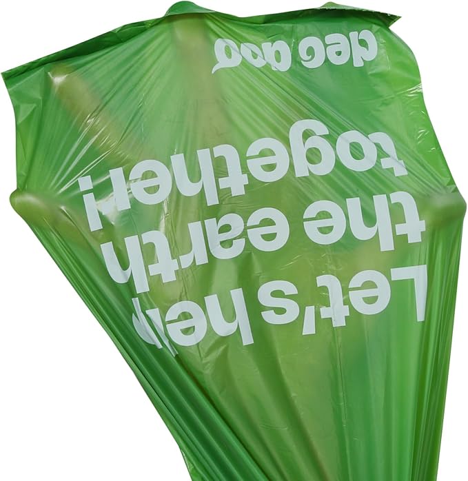 Deo Doo Dog Poop Bags with Handles, 240 Count Large Size, Extra Thick and Leak Proof Refill Rolls for Doggie Waste, Easy Tie and Cleanup, Unscented