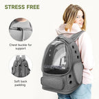 Cawypety Cat Backpack Carrier, Breathable Cat Carrier Large Space Bubble Pet Backpack for Kitty Small Dog up to 12lbs, Transparent & Foldable Pet Carrier for Travel Hiking | Breathable Mesh, Safety Leash, Sturdy, Transparent & Foldable Pet Carrier for ...