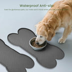 PWTAA Dog Food Mat Anti-Slip Silicone Dog Bowl Mat Thicker Pet Placemat Waterproof Cat Feeder Pad with Raised Edge Puppy Kitten Feeding Mats Suitable Small Medium-Sized Dogs Cats Eating Tray - 2PCS