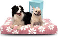 Cute Fluffy Dog Beds for Extra Large Dogs, 41"x 28", Pink Flower | Thick Dog Bed for Crate Kennel, Pet Bed with Removable Washable Cover, Anti-Slip Bottom