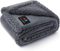 Waterproof Pet Blanket, Liquid Pee Proof Dog Blanket for Sofa Bed Couch, Reversible Sherpa Fleece Furniture Protector Cover for Small Medium Large Dogs Cats, Dark Gray Medium（57" x 40"） | waterproof pet blanket sherpa fleece reversible couch cover bed ...
