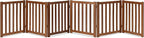 LZRS Extra-Wide Freestanding Wooden Dog Gate Indoor – 120" W x 24" H Foldable Safety Pet Barrier for Doorways, Hallways, Kitchens, and Long Staircases, Durable Design fit Small to Medium Dogs, Oak
