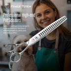 Fenice Professional Pet Grooming Scissors, High-End Dog Hair Cutting Shears with Ergonomic Handle, Super Hard Alloy Steel, CNC Precision Craftsmanship (Set, 7.0")