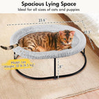 Zoratoo Elevated Cat Hammock, Fluffy Cuddle Cat Bed for Multiple Cats | Portable Raised Pet Bed, Sturdy Metal Frame, Detachable Washable Cover, Oval Shape Cuddle Bed for Sleeping Kittens