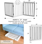 Dog Gate Indoor, Freestanding Dog Fence for The House, Doorways, Hallways,or Stairs,Pet Gate Foldable Wooden,Expandable 24" Height 3 Panels,White