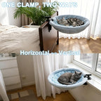 EXPAWLORER Cat Desk Bed - 360° Rotating & Adjustable & Washable Cat Hammock, Soft Dual-Sided Reversible Mat Cattery for Office Desks & Game Tables, 15"x15" Spacious Retreat for Cats,Holds Up to 40lbs