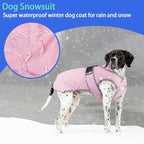MIGOHI Reflective Dog Coat, Waterproof Winter Jacket, Fleece Lined, Small, Pink