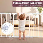 29.4-78" Extra Wide Baby Gate, Long Dog Gates Indoor for Stairs | Essential Large Gate for Child Toddler with Anti-Trip Pedal, Adjustable Pet Gate for Doorways, 28" Tall 3 Metal Panels White