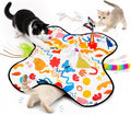 Interactive Cat Toys for Indoor Cats, 3 in 1 Hide and Seek Cat Toy with Moving Feather and Fluttering Butterfly, Rechargeable Touch Activated Automatic Kitten Toy, Squeaky Sound, 3 Modes