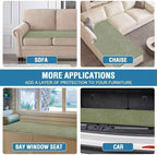H.VERSAILTEX Plush Chenille Couch Cover for 3 Cushion Couch Anti Slip Washable Sofa Slipcovers Soft and Durable Furniture Protector for Dogs Cats Kids (27.5" x 82", Sage)