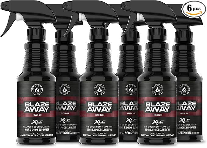 Blaze Away Fresh Air Odor Eliminator Spray (16 Fl Oz, 6 Pk) | Commercial Air Freshener • Professional-Strength • Long-Lasting • for Smoke, Pet, Bathroom, Vehicle, Hotel & Commercial Space