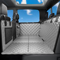Pecute Back Seat Extender for Dogs 57 * 28.7 in, Upgraded Sofa Leather Dog Car Seat Cover for Back Seat, Foldable in the Car, Hard PVC Panels Bottom Support to 330 lbs, for Full Size Truck/SUV