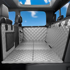 Pecute Back Seat Extender for Dogs 57 * 28.7 in, Upgraded Sofa Leather Dog Car Seat Cover for Back Seat, Foldable in the Car, Hard PVC Panels Bottom Support to 330 lbs, for Full Size Truck/SUV