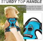 BARKBAY No Pull Dog Harness Front Clip Heavy Duty Reflective Easy Control Handle for Large Dog Walking(Blue,XS)