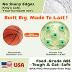KADTC L, 2-in-1, Cat Puzzle Toy, Foraging Ball & Treat Maze for Indoor Cats | Every mealtime, pawing, batting, digging out kibble slows gobbling, curbs scarf-and-barf, burns extra energy, fights boredom.