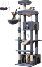 Taoqimiao 79in Cat Tree, Tall Large Cat Tower for Indoor Adult Cats S10G | Easy assembly, Sturdy, Multi Level, Easy Clean, Cozy Condo, Perches, Baskets, Suitable for Kittens and Adult Cats
