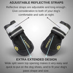 Teamoo Dog Snow Boots for Winter: Durable Waterproof Anti-Slip Dog Booties for Medium Large Size Dogs with Adjustable Reflective Straps - Black Size 6