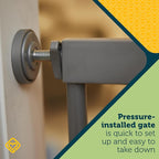 Safety 1st Baby Gate, Adjustable 29"-38" Wide, Pressure Mount | Walk Through Door | Silver | 2-Pack | Pet Compatible