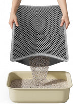 Cat Litter Mat,15"X24", Waterproof, Easy to Clean (Grey-1Pack) | Double-Layer Honeycomb for Effective Litter Trapping, Premium Durable EVA, Non-Slip, Paw-Friendly Soft Surface