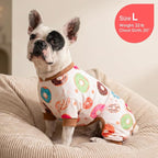 KYEESE Dog Pajamas, Soft Dog Pajamas for Small Dogs Boy Girl, Stretchy Dogs Pjs Velvet Puppy Jumpsuit Sleepwear, Comfy Jammies Lightweight Pet Onesie Outfit, Donut, S
