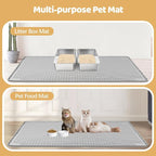 Silicone Cat Litter Mat for Litter Box 70”x45” Large Cat Mat, Light Grey | Waterproof, Non-Slip, Leak-Proof Rug Mat with Lip, Easy to Clean, Extra Large Litter Catcher Mat for Floor