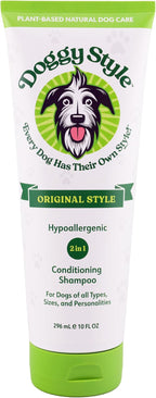Doggy Style 2-in-1 Dog Shampoo & Conditioner, 60% Less Water, 4X More Product per Bottle, Tear-Free, Concentrated Paste Formula, Plant-Based, Hypoallergenic, Sulfate-Free, for All Breeds and Dogs
