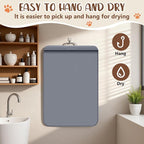 Cat Litter Mat for Litter Box 42" x 28", Large Silicone Mat, Dark Grey | Waterproof Litter Trapping Mat with Residue Collection Pocket, Raised Edge, Non-Slip Pet Placemat for Floors