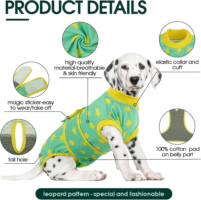 Kuoser Dog Recovery Suit for Female Male Dogs, Post-Surgery Bodysuit for Spay Neuter, Dog Onesie After Surgery, Anti-Licking Pet Surgical Recovery Suit
