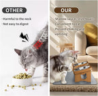 Elevated Cat Bowls with 3 Stainless Steel Bowls | 15° Tilted Anti-Vomiting Raised Cat Food Bowl with Solid Wood Stand and Silicone Pad for Cats and Small Pets Bowl(Warm Chestnut)