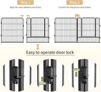 Dog Playpen,32/40/45 Inch Height in Heavy Duty, Folding Indoor Outdoor Anti-Rust Dog Exercise Fence, Portable Pet Playpen with Door for Large Medium Small Dogs and Pet (32 Panels, 40 Inch) Silver
