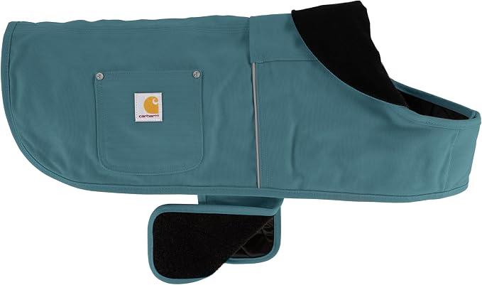 Carhartt Firm Duck Dog Chore Coat, Insulated Weather Resistant Jacket for Cold and Windy Conditions, Harbor Teal, Small