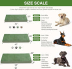 Waterproof Extra Large Dog Bed Washable Outdoor Orthopedic XL Crate Pad 42" | Reversible Wipeable Faux Leather & Soft Flannel, Durable Foam Pet Bed, Removable Cover,Anti-Slip Kennel Pad 41"x27" Green