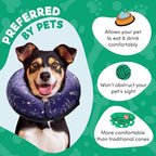 BENCMATE Inflatable Dog Cone Collar Alternative, Soft Dog Cone for Small Medium Large Dogs and Cats, Neck Recovery ECollar Donut Collar After Surgery (Medium, Constellation)