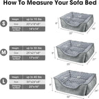 JOEJOY Rectangle Dog Bed for Large Medium Small Dogs - Washable Orthopedic Sofa Bed, Soft Breathable Puppy & Pet Cuddler, Durable Calming Dog Bed with Anti-Slip Bottom, Multiple Sizes, Grey
