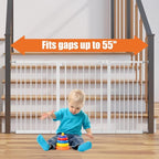 keny 29"-55" Extra Wide Baby Gate, Pressure Mounted No Drilling Dog Gate | for Stairs Doorways, Easy Walk Through Safety Gate for Babies or Pets, 30" Tall, White
