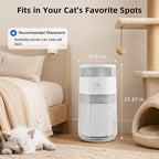 WISESKY Cat Air Purifier with Bite-Resistant Cord & Wide Grille and Tip-Over Protection | Air Purifier for Home with 360° Air Intake for Pet Hair | APP Control | Covers Up to 1644 Sq.Ft
