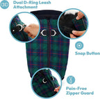 Gooby Fashion Vest Check Dog Jacket - White Check, Medium - Warm Zip Up Bomber Vest Dual D Ring Leash - Winter Water Resistant Sweater - Clothes for Small or Medium Dogs Dogs